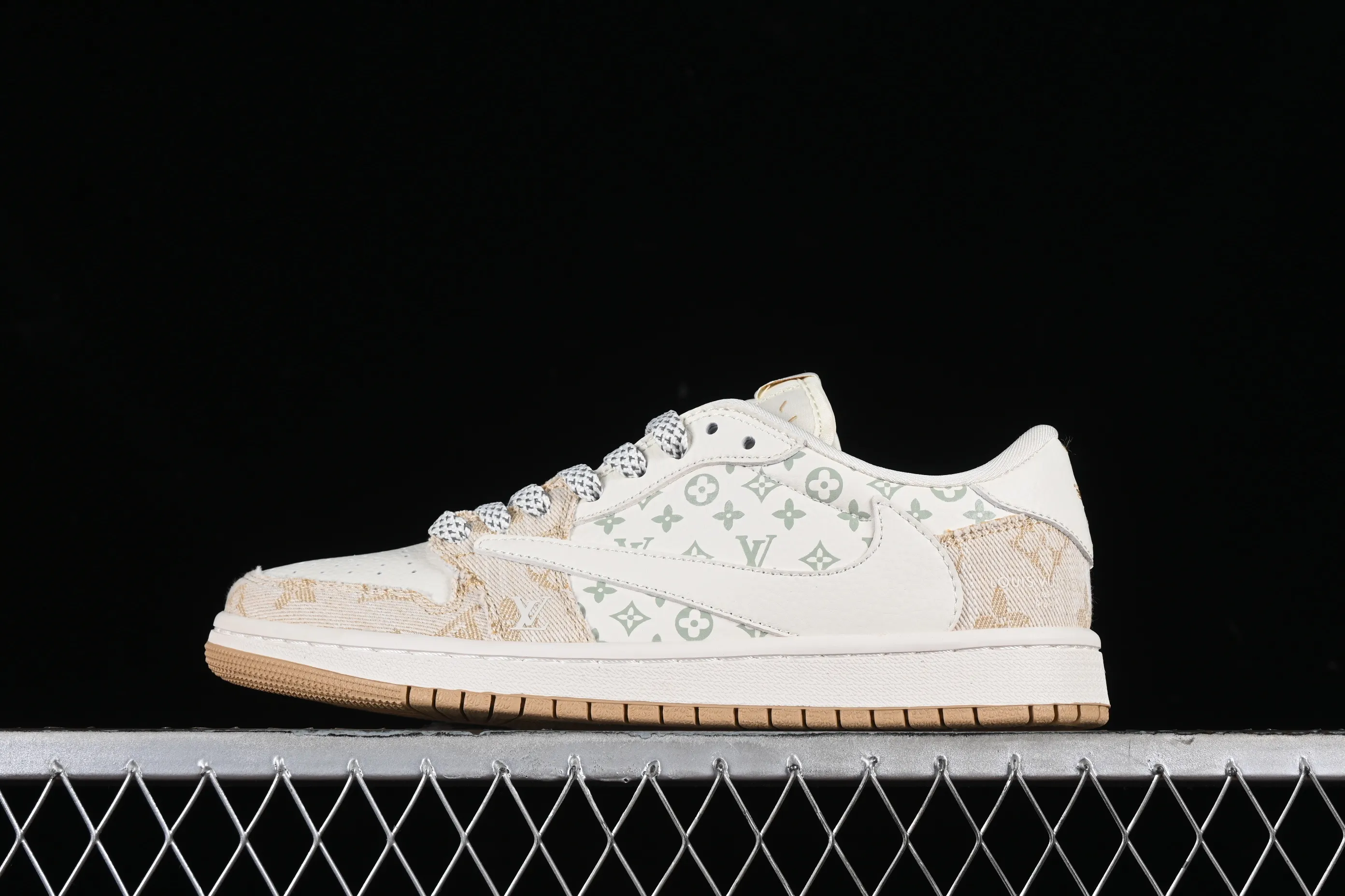 All categories Air Jordan Jordan series basketball shoes Air Jordan 1 Low High-end customized low-top sneakers Travis Scott x Fragment Design x Jordan Air Jordan 1 Low OG SP AJ1 Joe 1 LV khaki denim low-top cultural casual sneakers SJ2068-009